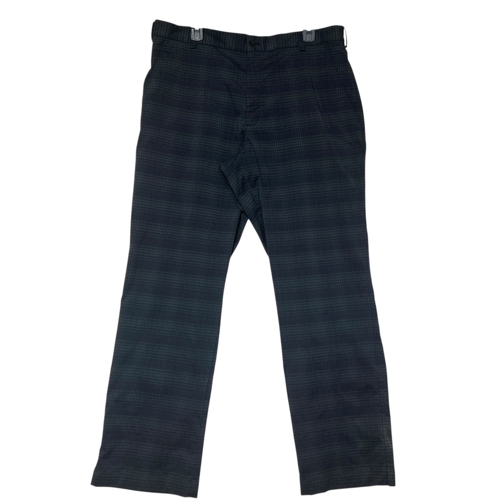 Nike Golf Plaid Golf Pants Mens 36 x 32 Straight Leg‎ Black Green Poly Spandex